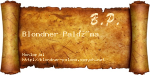 Blondner Palóma névjegykártya